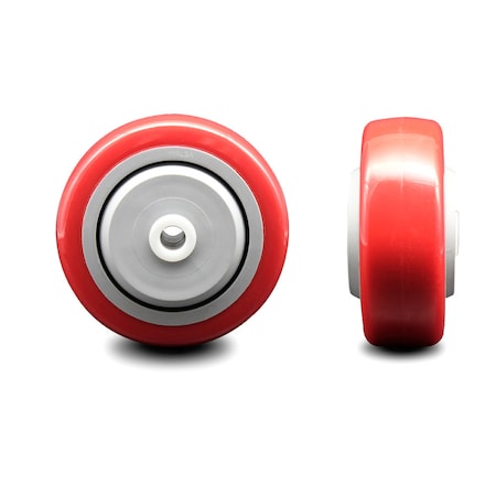 Service Caster SCC - 3.5" Red Poly on Polyolefin Wheel Only - 3/8" Bore - 300 lbs Capacity SCC-PPUB3514-RED